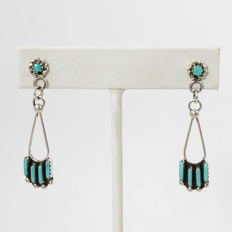 Turquoise Needlepoint Earrings