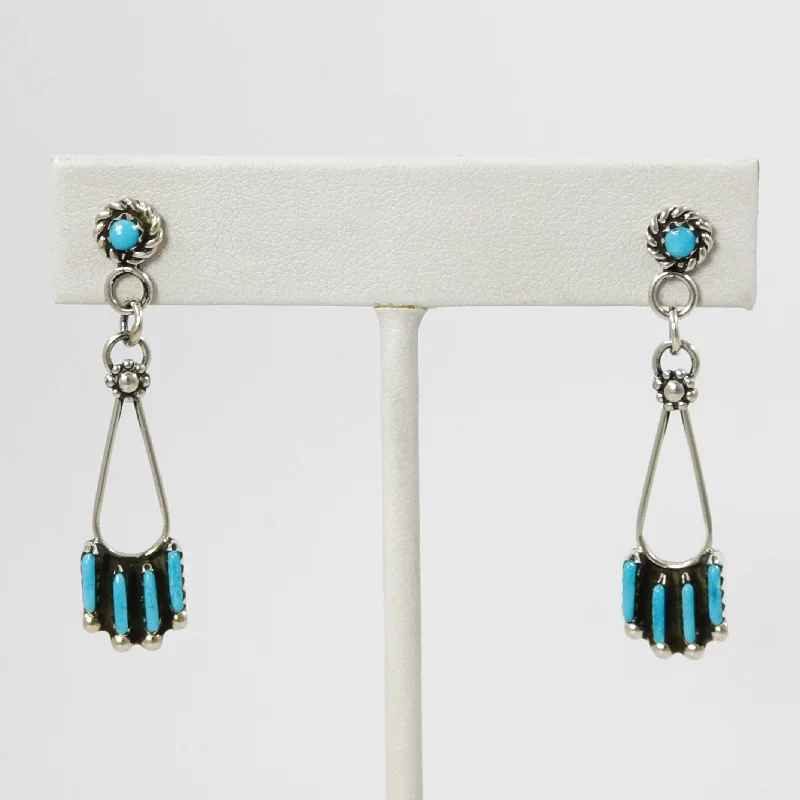 Turquoise Needlepoint Earrings