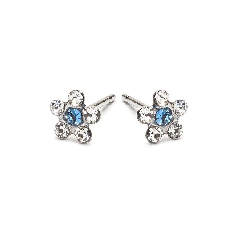 White & Sapphire Daisy Earrings