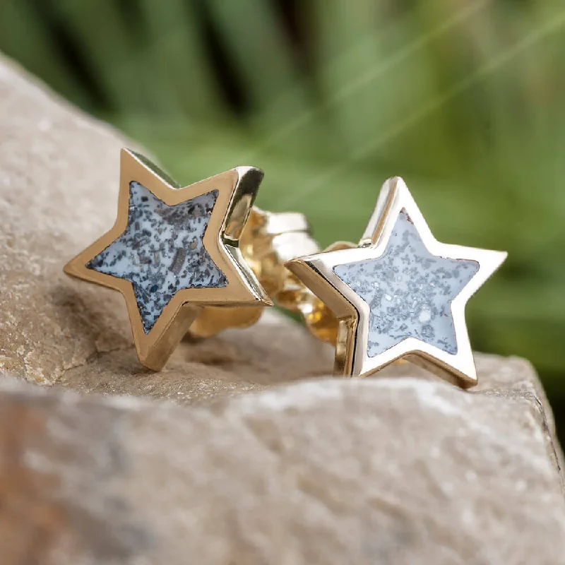 Stardust Stud Earrings in 10k Yellow Gold, Multiple Colors