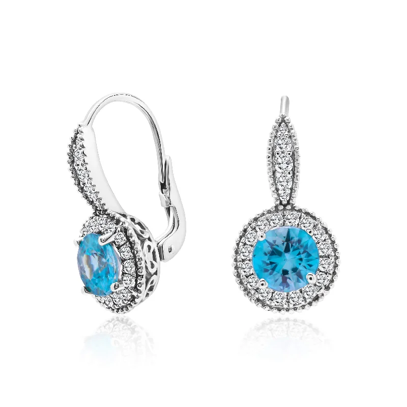 Zircon & Diamond Earrings